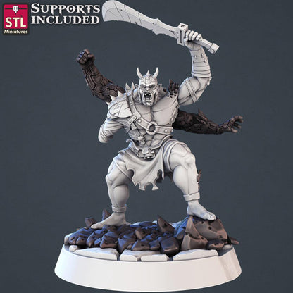 3D Printed STL Miniatures Genasi Set 28 - 32mm War Gaming D&D