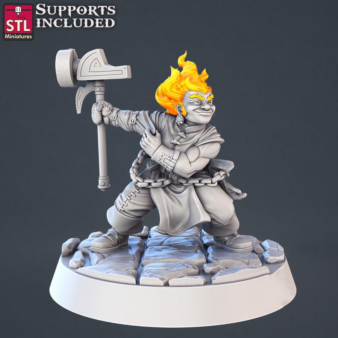 3D Printed STL Miniatures Genasi Set 28 - 32mm War Gaming D&D
