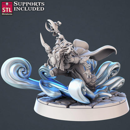 3D Printed STL Miniatures Genasi Set 28 - 32mm War Gaming D&D