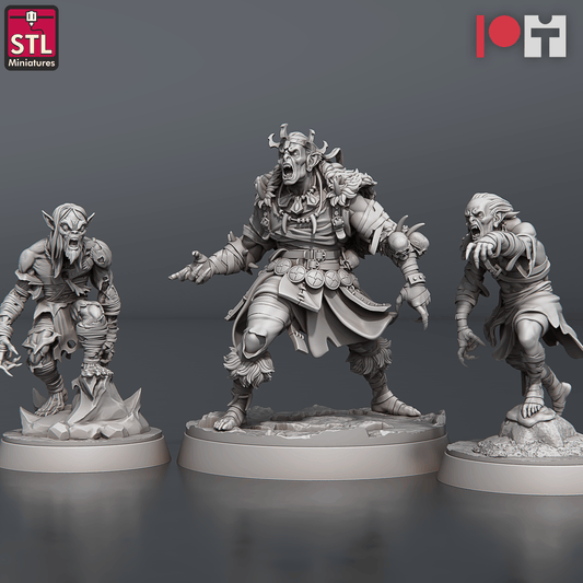 3D Printed STL Miniatures Ghoul King Set 28 - 32mm War Gaming D&D