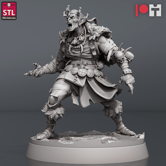3D Printed STL Miniatures Ghoul King Set 28 - 32mm War Gaming D&D