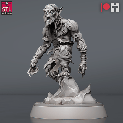 3D Printed STL Miniatures Ghoul King Set 28 - 32mm War Gaming D&D