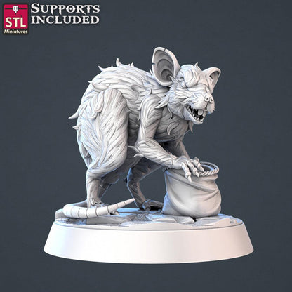 3D Printed STL Miniatures Giant Rats | 28 - 32mm War Gaming D&D