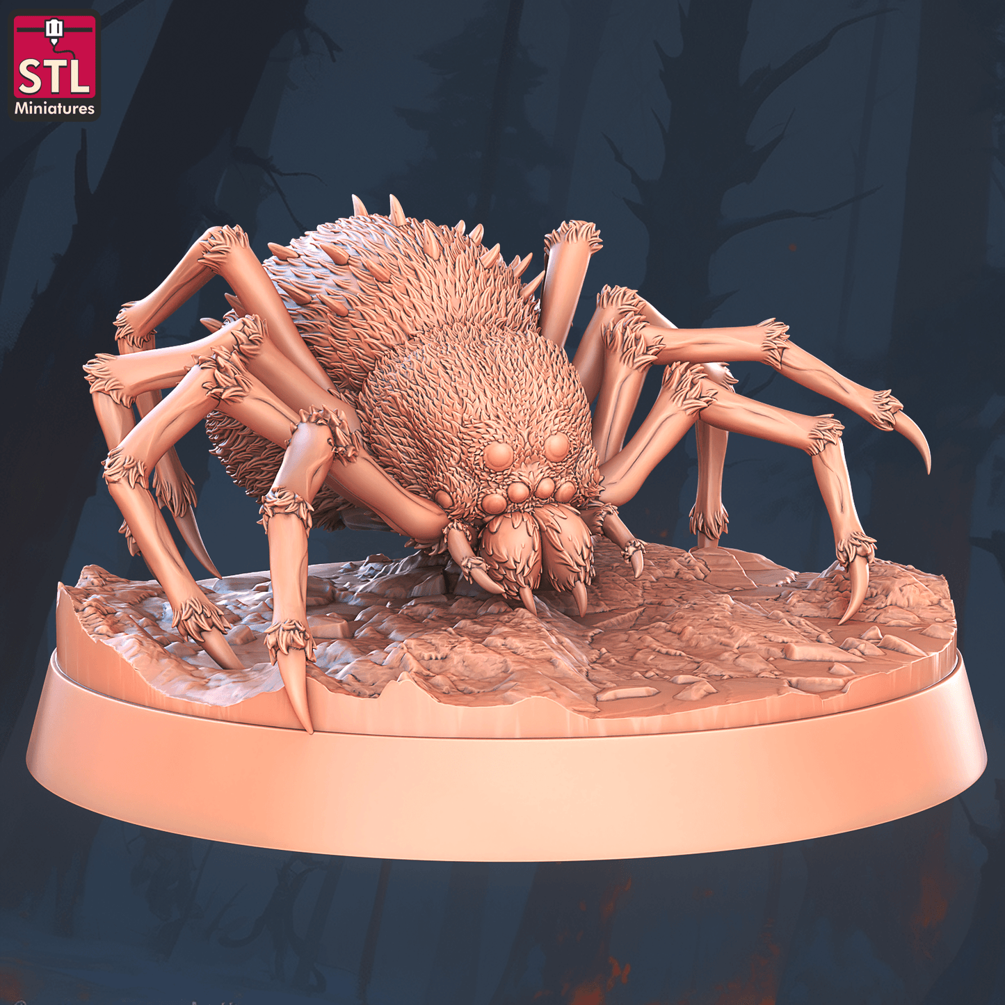 3D Printed STL Miniatures Giant Spiders Set 28 - 32mm War Gaming D&D