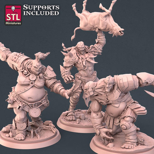 3D Printed STL Miniatures Giants Set 28mm - 32mm War Gaming D&D