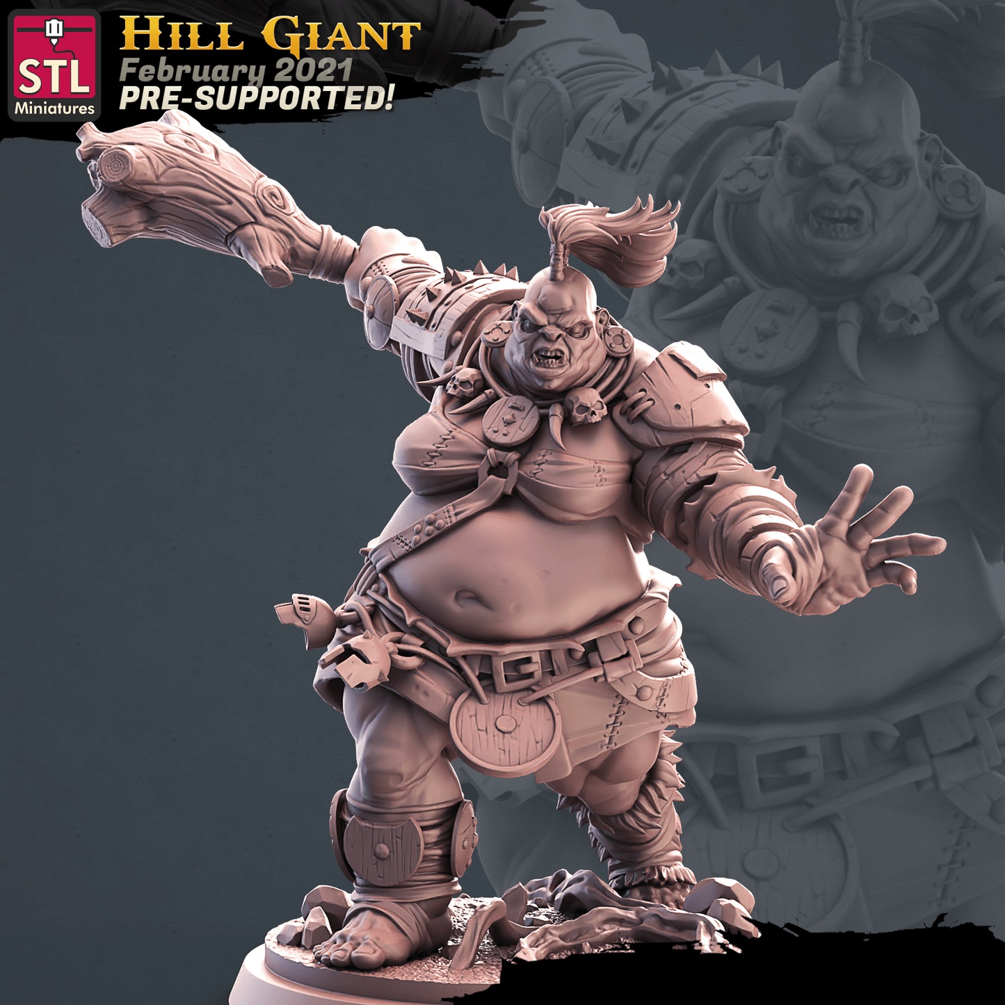 3D Printed STL Miniatures Giants Set 28mm - 32mm War Gaming D&D