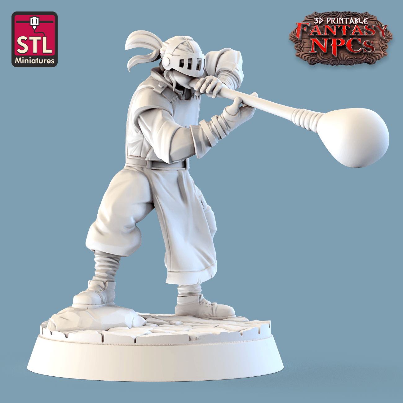 3D Printed STL Miniatures Glassblower Set Fantasy NPC 28mm - 32mm War Gaming D&D