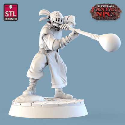3D Printed STL Miniatures Glassblower Set Fantasy NPC 28mm - 32mm War Gaming D&D