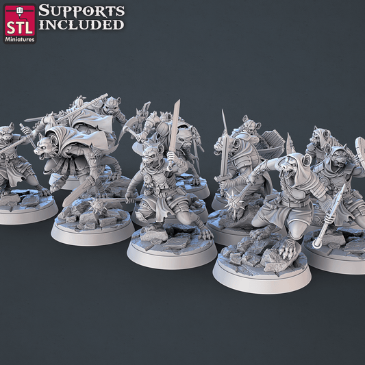 3D Printed STL Miniatures Gnoll Set 28mm - 32mm War Gaming D&D