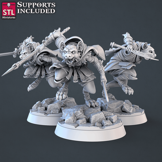 3D Printed STL Miniatures Gnoll Set 28mm - 32mm War Gaming D&D