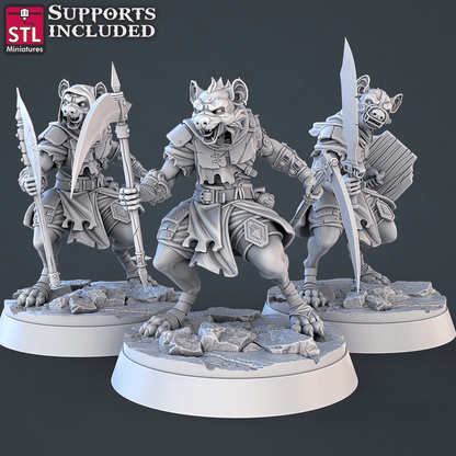 3D Printed STL Miniatures Gnoll Set 28mm - 32mm War Gaming D&D
