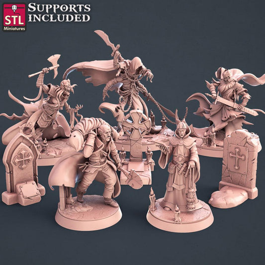 3D Printed STL Miniatures Graveyard Set 28mm - 32mm War Gaming D&D
