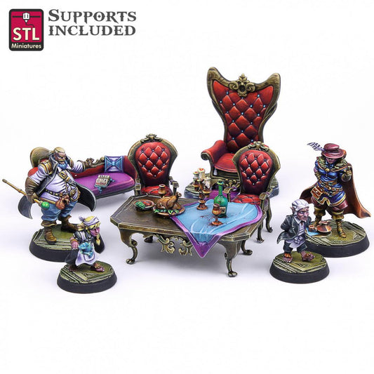 3D Printed STL Miniatures Guild Masters Set 28mm - 32mm War Gaming D&D