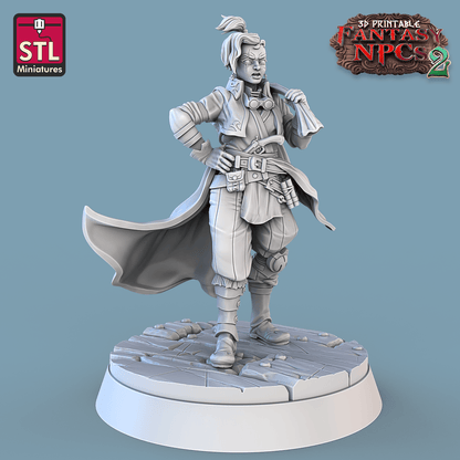 3D Printed STL Miniatures Gunpowder Vendors Set Fantasy NPC 2 | 28 - 32mm War Gaming D&D