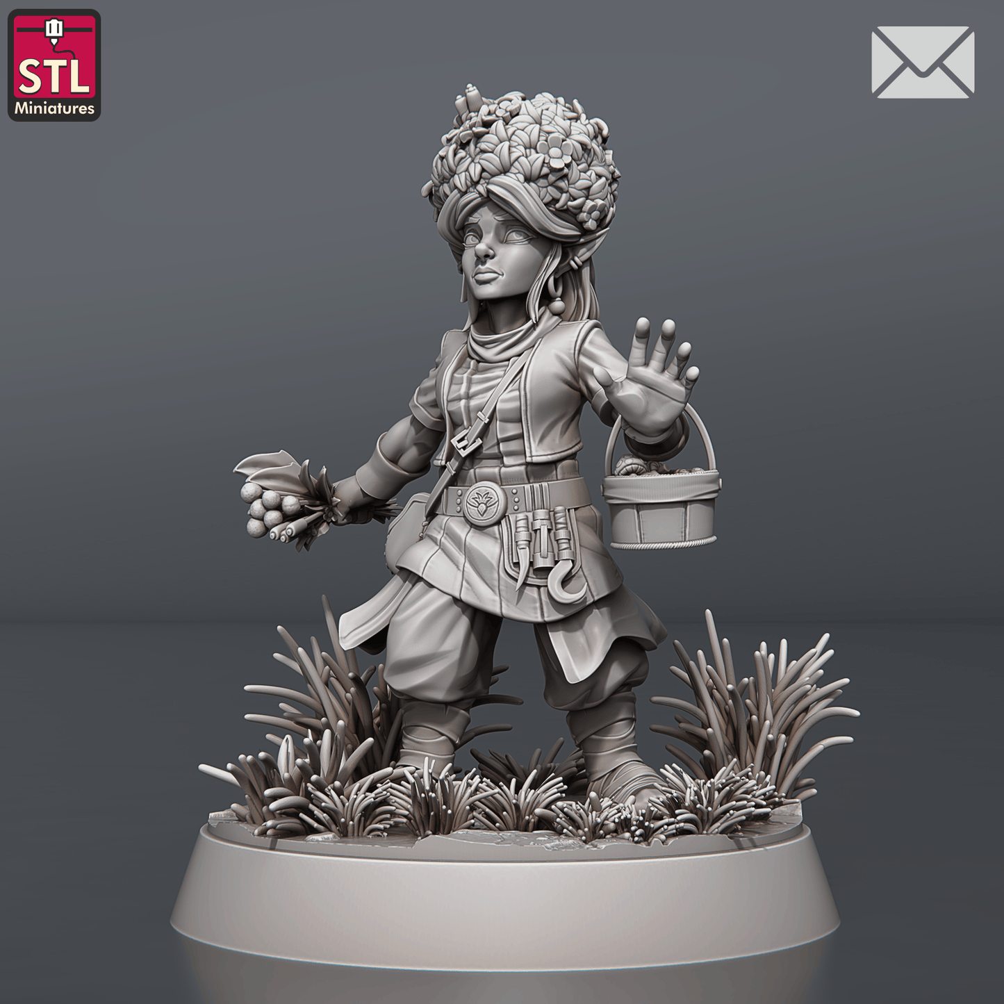 3D Printed STL Miniatures Herbalist Set 28 - 32mm War Gaming D&D