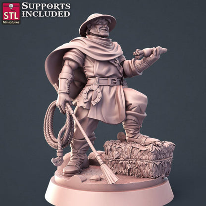 3D Printed STL Miniatures Horse Trainer Set Fantasy NPC 2 | 28 - 32mm War Gaming D&D
