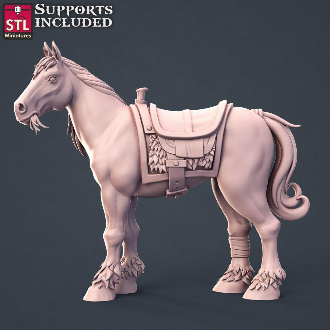 3D Printed STL Miniatures Horse Trainer Set Fantasy NPC 2 | 28 - 32mm War Gaming D&D