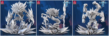 3D Printed STL Miniatures Ice Elementals 28 - 32mm War Gaming D&D