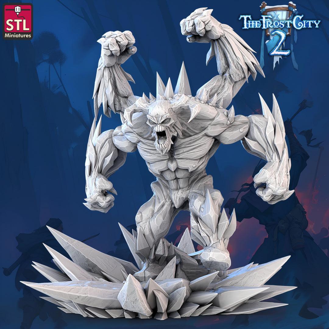 3D Printed STL Miniatures Ice Elementals 28 - 32mm War Gaming D&D