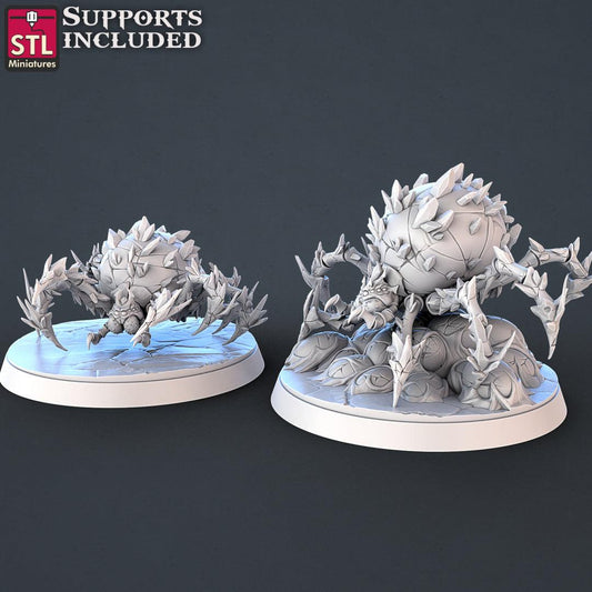 3D Printed STL Miniatures Ice Spiders | 28 - 32mm War Gaming D&D