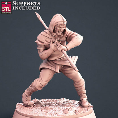 3D Printed STL Miniatures Injured Villagers Set 28 - 32mm War Gaming D&D