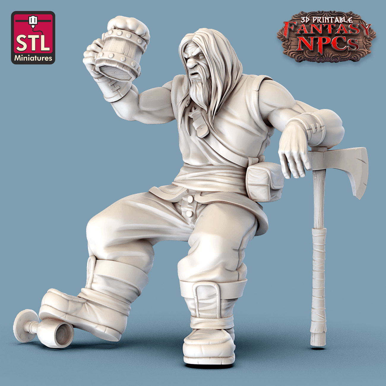 3D Printed STL Miniatures Inn Tavern Set Fantasy NPC 28mm - 32mm War Gaming D&D