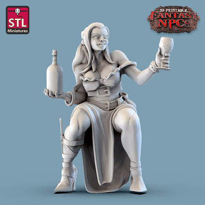 3D Printed STL Miniatures Inn Tavern Set Fantasy NPC 28mm - 32mm War Gaming D&D