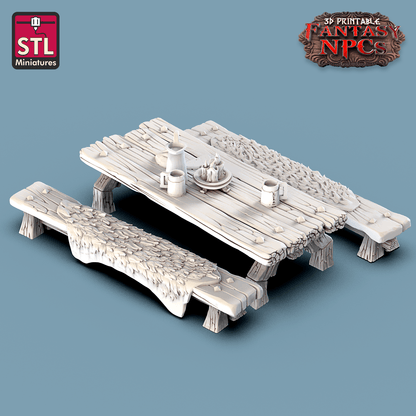 3D Printed STL Miniatures Inn Tavern Set Fantasy NPC 28mm - 32mm War Gaming D&D