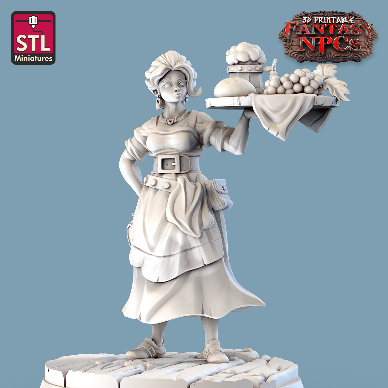 3D Printed STL Miniatures Inn Tavern Set Fantasy NPC 28mm - 32mm War Gaming D&D