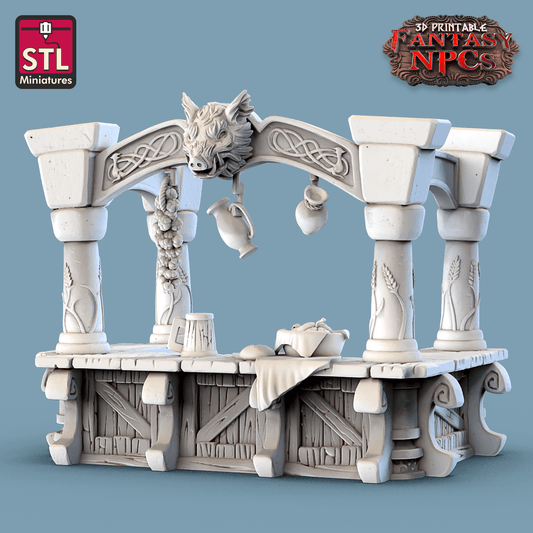 3D Printed STL Miniatures Inn Tavern Set Fantasy NPC 28mm - 32mm War Gaming D&D