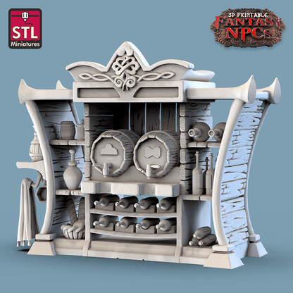 3D Printed STL Miniatures Inn Tavern Set Fantasy NPC 28mm - 32mm War Gaming D&D