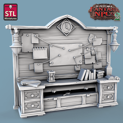 3D Printed STL Miniatures Investigator Set Fantasy NPC 2 | 28 - 32mm War Gaming D&D