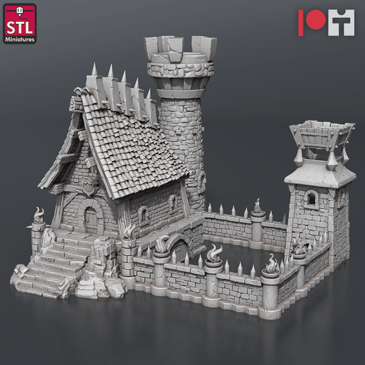 3D Printed STL Miniatures Jail Set 28 - 32mm War Gaming D&D