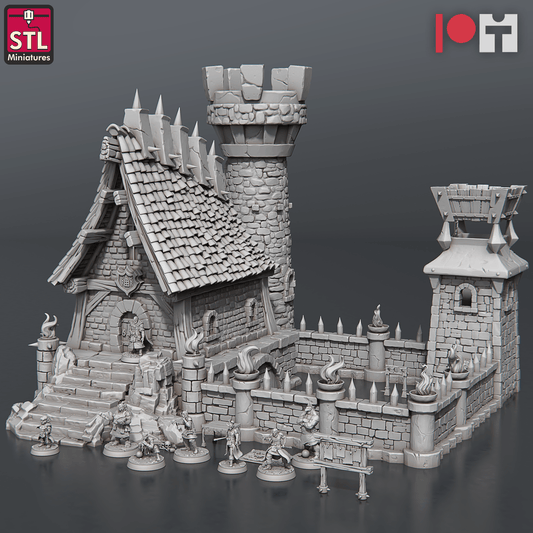 3D Printed STL Miniatures Jail Set 28 - 32mm War Gaming D&D