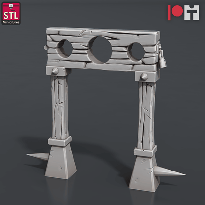 3D Printed STL Miniatures Jail Set 28 - 32mm War Gaming D&D