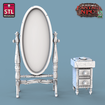 3D Printed STL Miniatures Jewelers Set Fantasy NPC 2 | 28 - 32mm War Gaming D&D