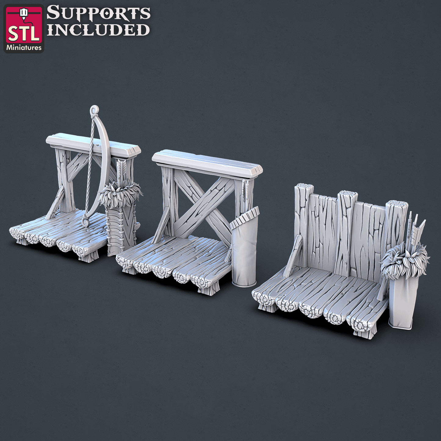 3D Printed STL Miniatures Jousting Set 28mm - 32mm War Gaming D&D