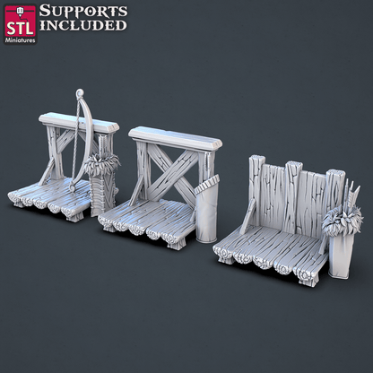 3D Printed STL Miniatures Jousting Set 28mm - 32mm War Gaming D&D