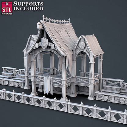 3D Printed STL Miniatures Jousting Set 28mm - 32mm War Gaming D&D