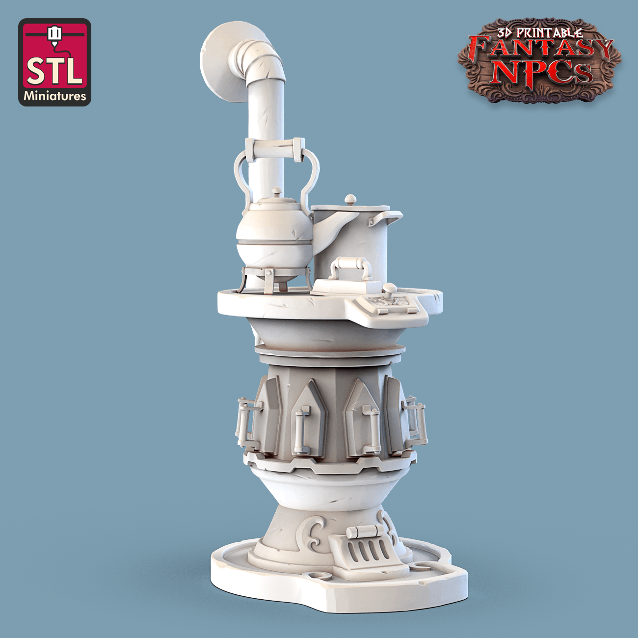 3D Printed STL Miniatures Laundry Set Fantasy NPC 28mm - 32mm War Gaming D&D