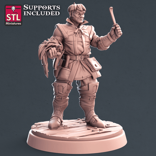 3D Printed STL Miniatures Leather Worker Set 28mm - 32mm War Gaming D&D