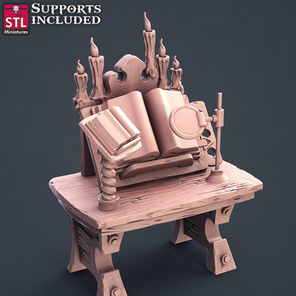 3D Printed STL Miniatures Librarian Set 28mm - 32mm War Gaming D&D