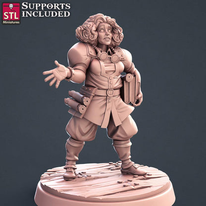 3D Printed STL Miniatures Librarian Set 28mm - 32mm War Gaming D&D