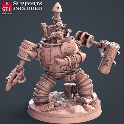3D Printed STL Miniatures Lumberjack Set 28mm - 32mm War Gaming D&D