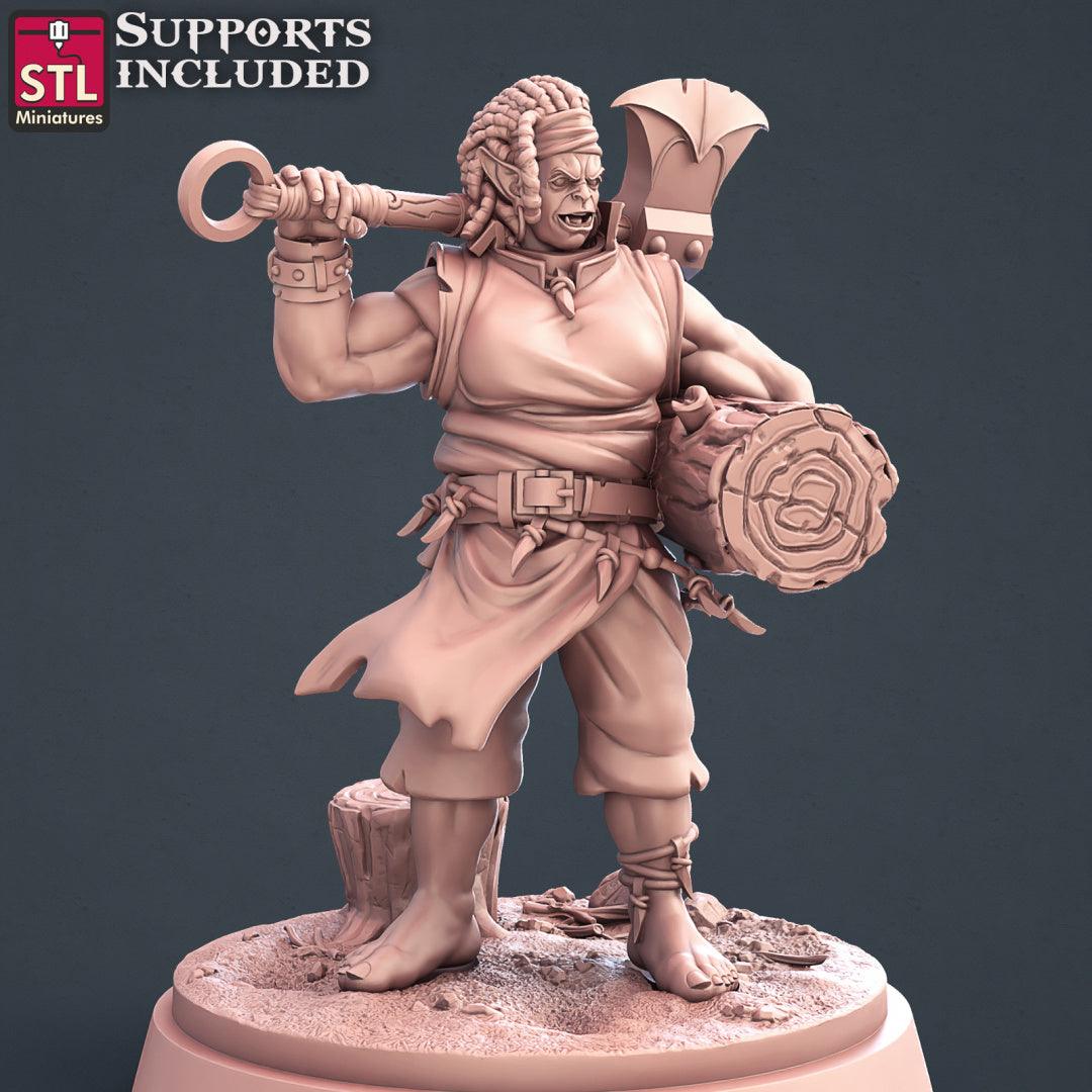 3D Printed STL Miniatures Lumberjack Set 28mm - 32mm War Gaming D&D