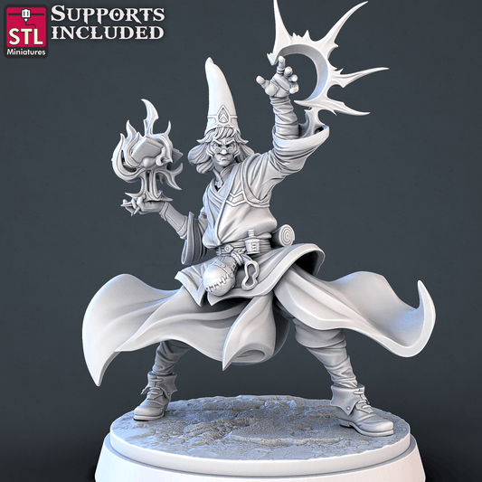 3D Printed STL Miniatures Mage DnD Tribute Set 28mm - 32mm War Gaming D&D