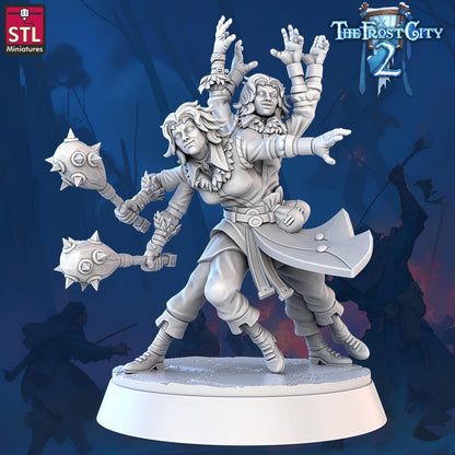 3D Printed STL Miniatures Mages The Frost City 2 28 - 32mm War Gaming D&D