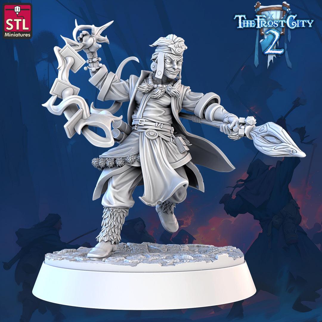 3D Printed STL Miniatures Mages The Frost City 2 28 - 32mm War Gaming D&D