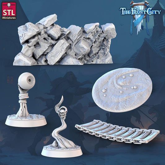3D Printed STL Miniatures Magic Effects The Frost City 28 - 32mm War Gaming D&D