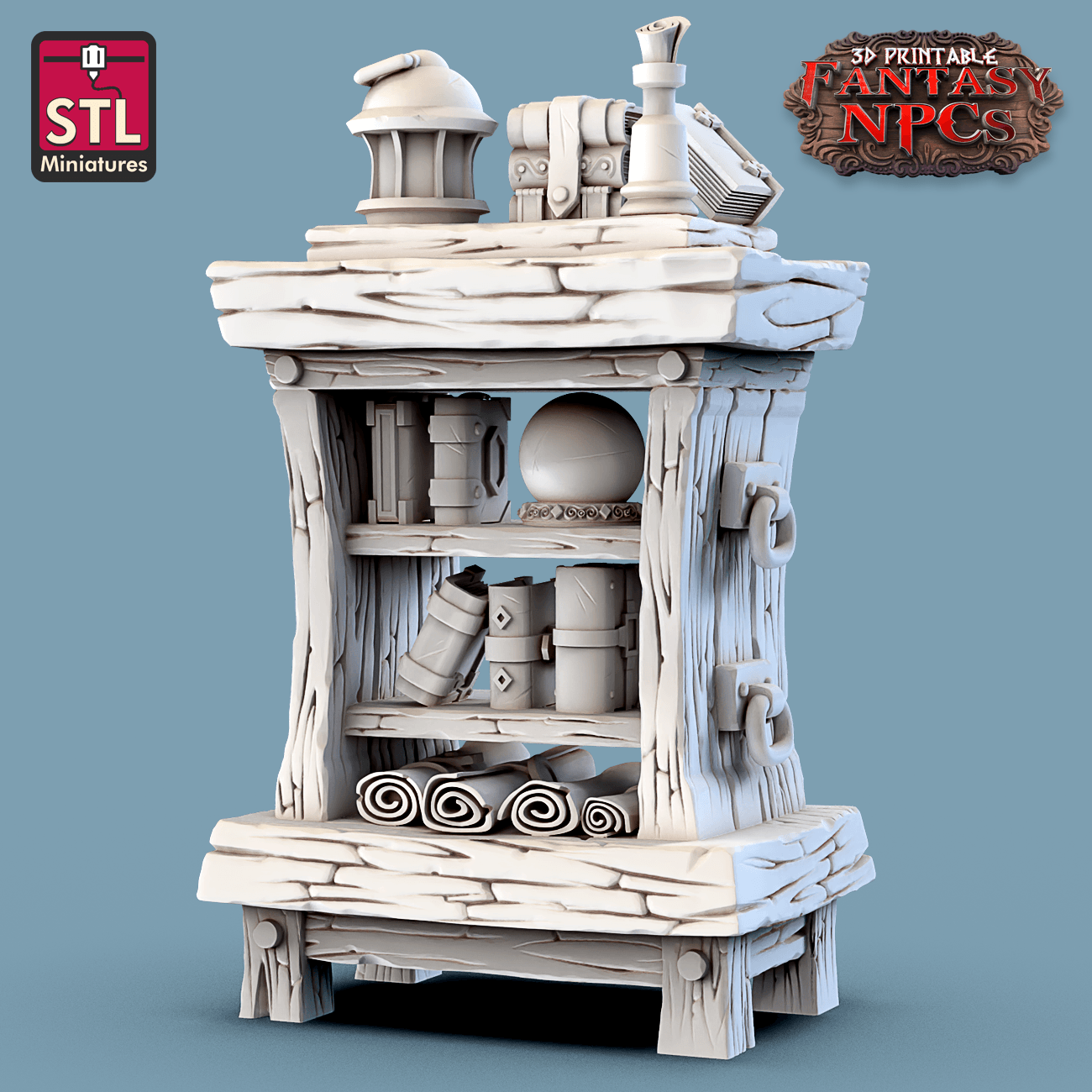 3D Printed STL Miniatures Magic Item Vendor Set Fantasy NPC 28mm - 32mm War Gaming D&D